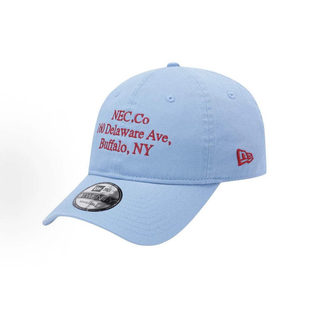 Light Blue Vintage Address Embroidered Dad Hat, Unstructured Soft Crown Curved Brim Adjustable Baseball Cap for Men Women