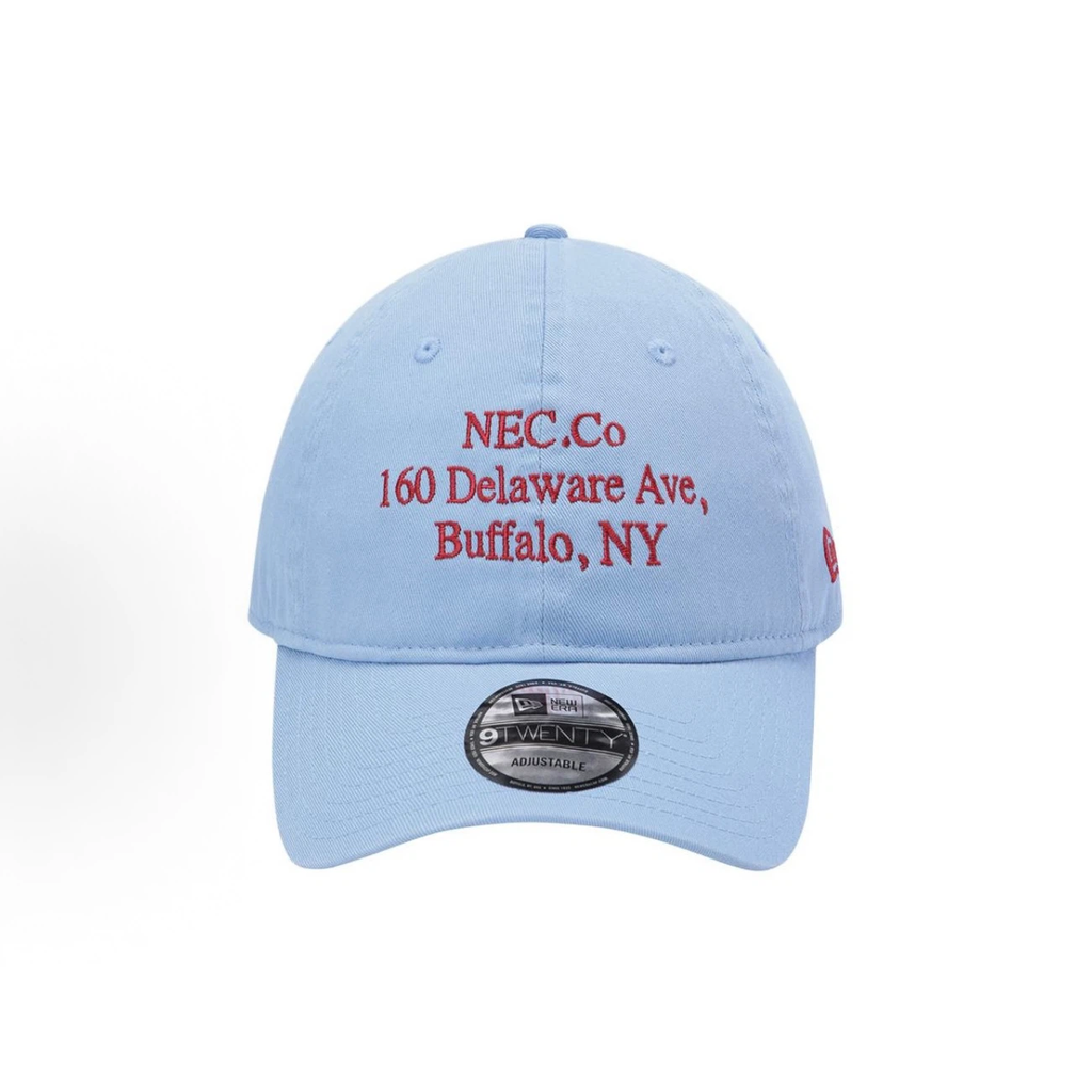 Light Blue Vintage Address Embroidered Dad Hat, Unstructured Soft Crown Curved Brim Adjustable Baseball Cap for Men Women