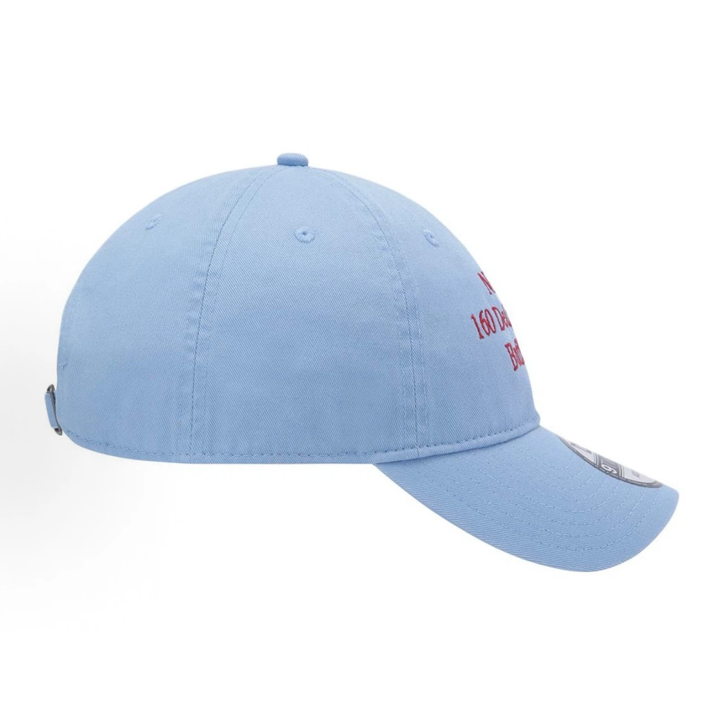 Light Blue Vintage Address Embroidered Dad Hat, Unstructured Soft Crown Curved Brim Adjustable Baseball Cap for Men Women