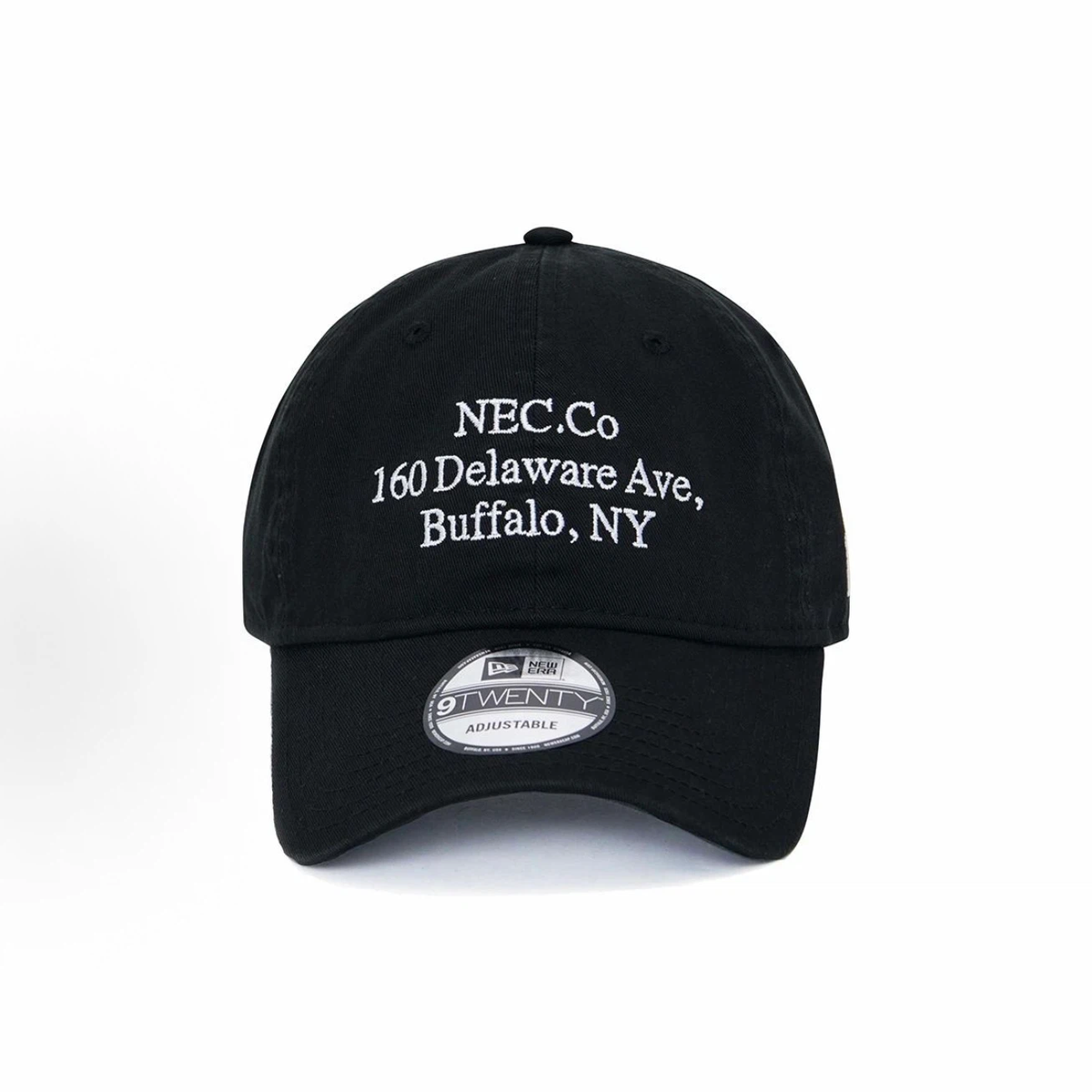 Black Vintage Address Embroidered Dad Hat, Unstructured Soft Crown Curved Brim Adjustable Baseball Cap for Men Women