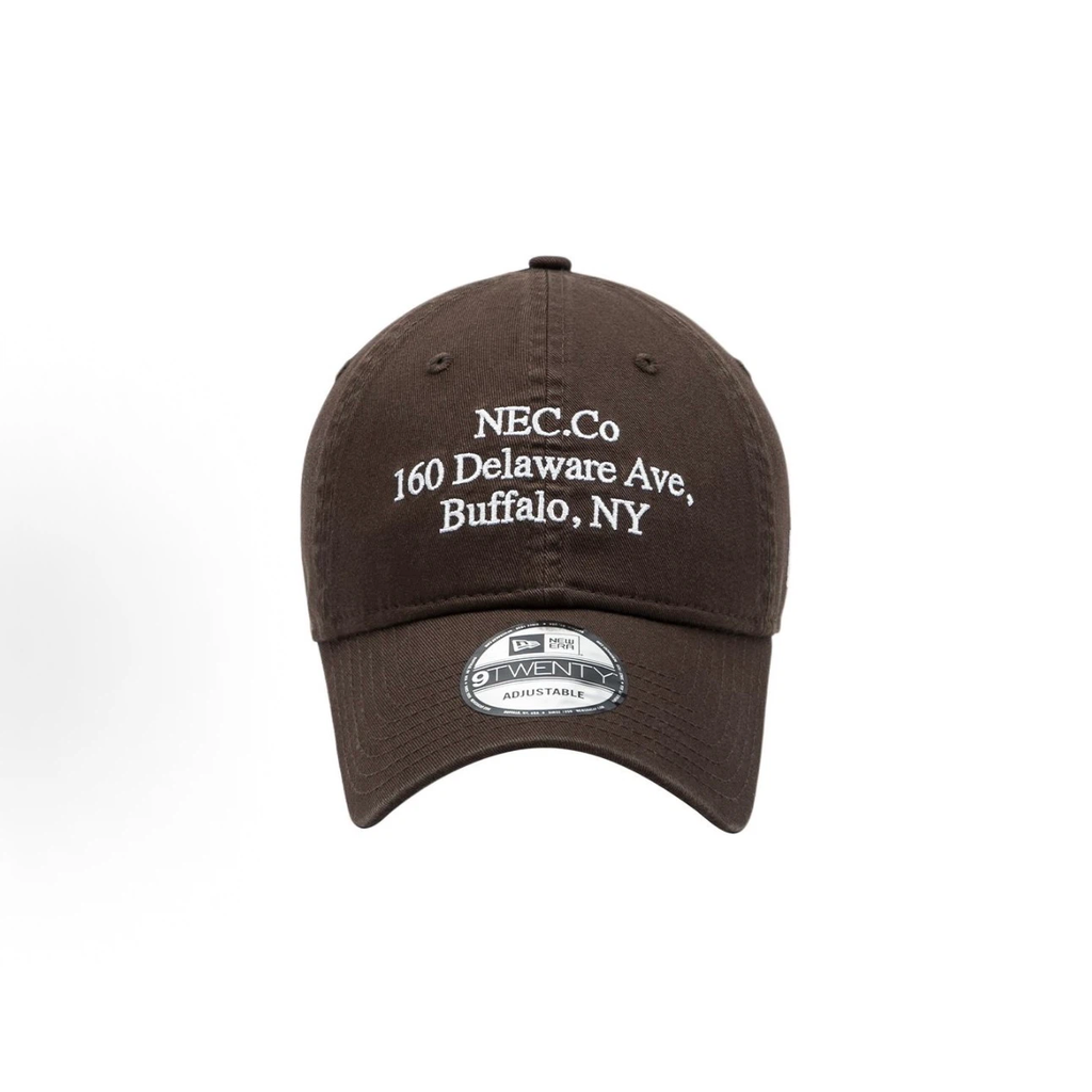 Brown Vintage Address Embroidered Dad Hat, Unstructured Soft Crown Curved Brim Adjustable Baseball Cap for Men Women