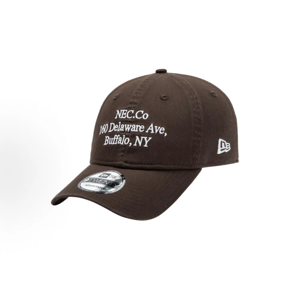 Brown Vintage Address Embroidered Dad Hat, Unstructured Soft Crown Curved Brim Adjustable Baseball Cap for Men Women