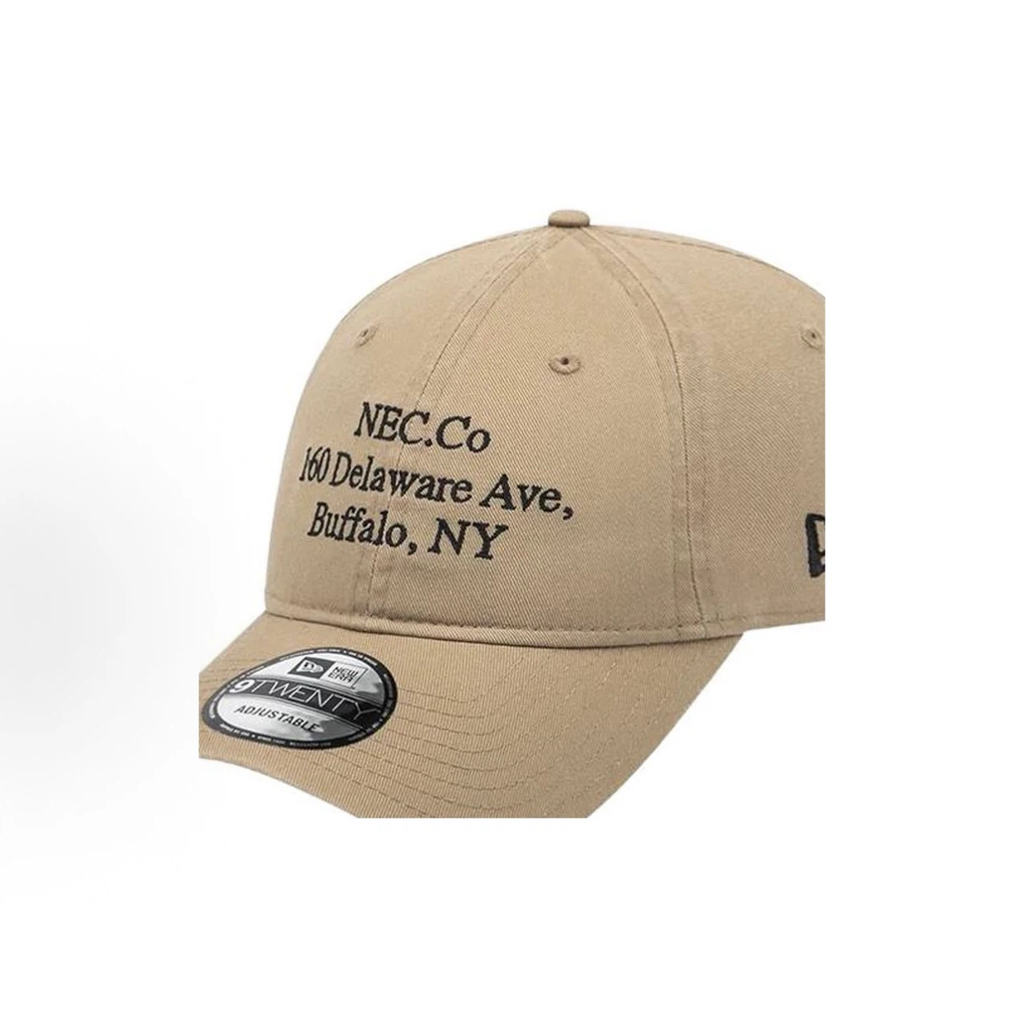 Khaki Vintage Address Embroidered Dad Hat, Unstructured Soft Crown Curved Brim Adjustable Baseball Cap for Men Women