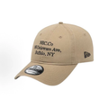 Khaki Vintage Address Embroidered Dad Hat, Unstructured Soft Crown Curved Brim Adjustable Baseball Cap for Men Women